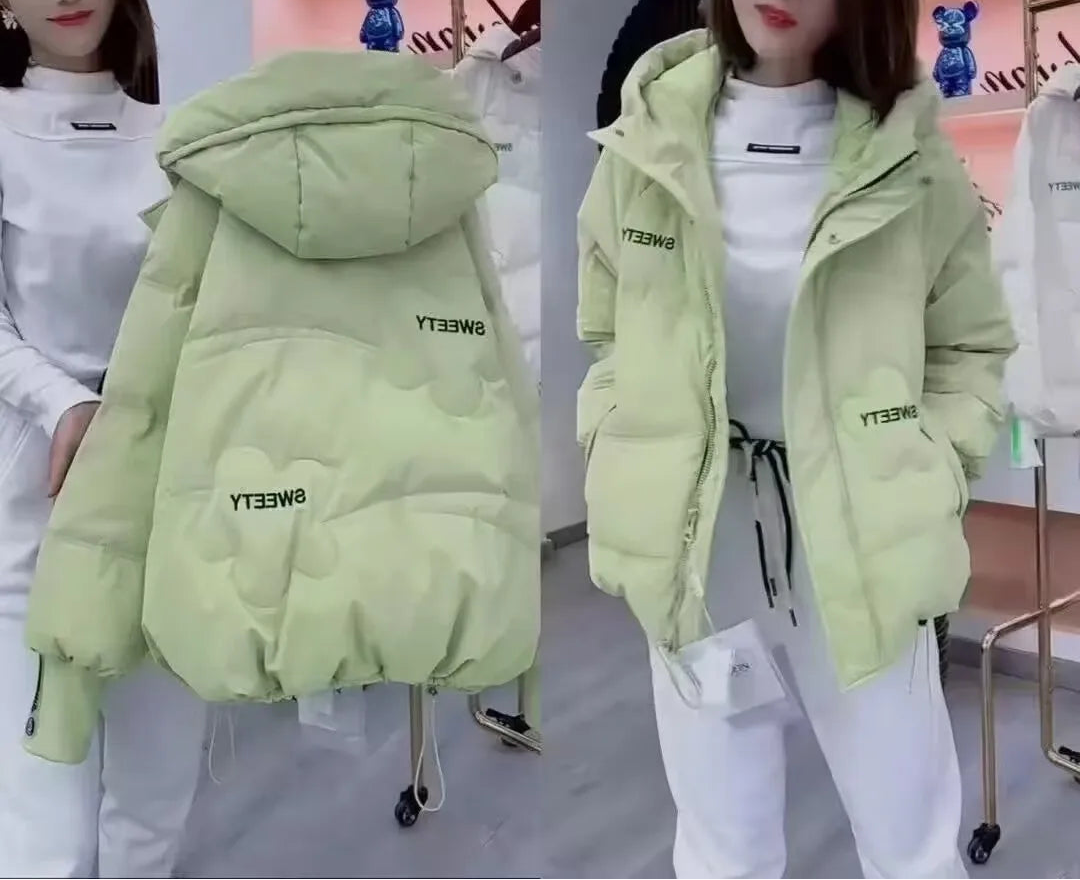 Manteau chaude à capuche et manches longues pour femme