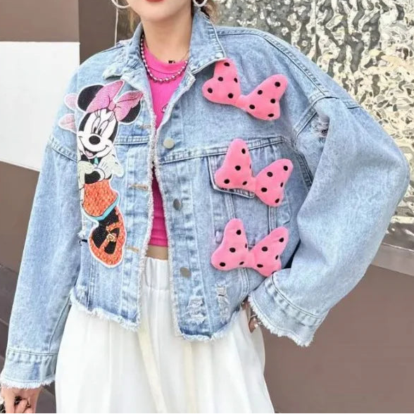 Veste en jean à manches longues pour femmes