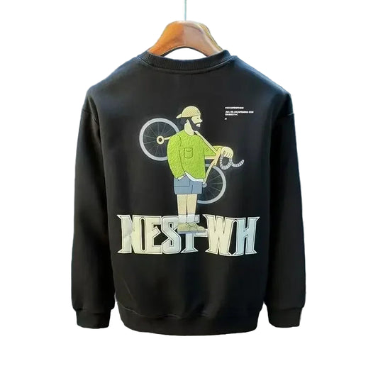 Pull à manches longues et col rond pour hommes