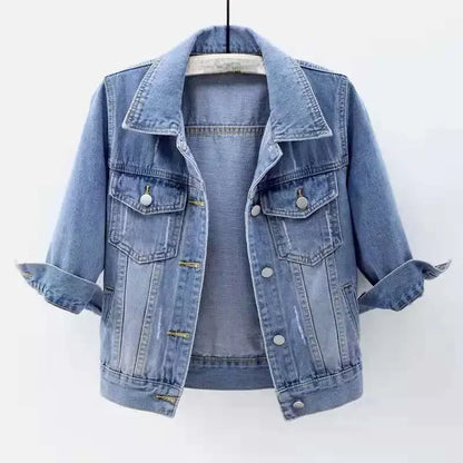 Veste en jean à manches trois-quarts pour femme