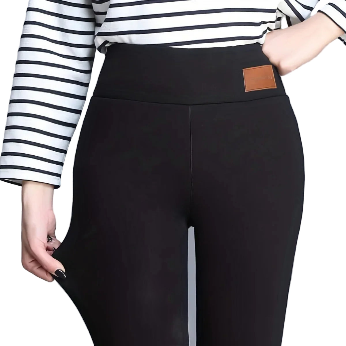 Leggings taille haute en velours d'agneau épais pour femmes