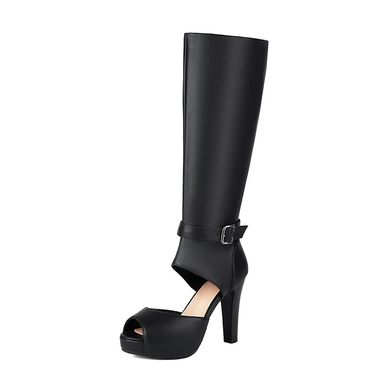 Bottines à boucle de ceinture et fermeture éclair latérale pour femmes