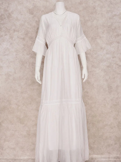 Robe en dentelle blanche style Boho pour femmes,