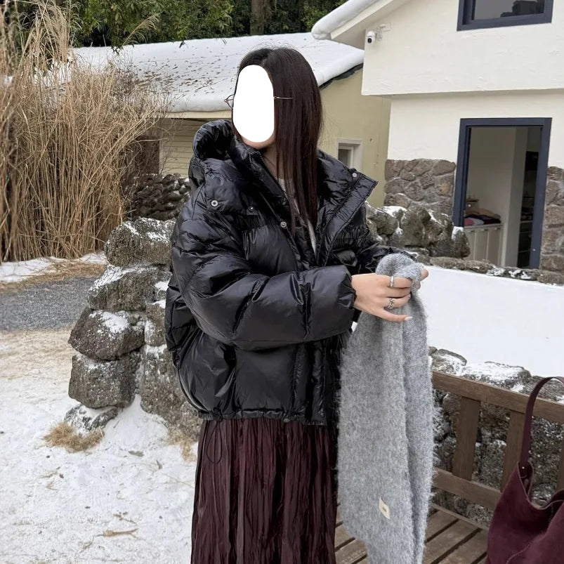 Doudoune courte polyvalente à capuche pour femme