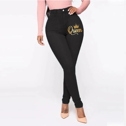 Jean sexy imprimé papillon style européen pour femme