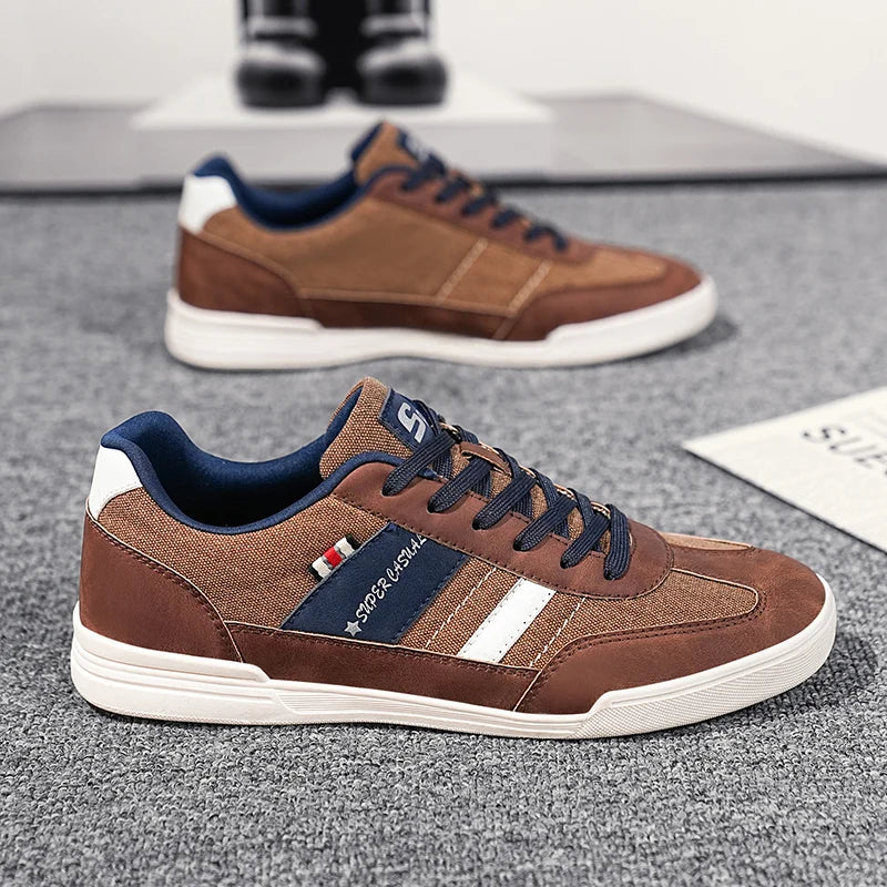 Baskets à plateforme en denim pour hommes