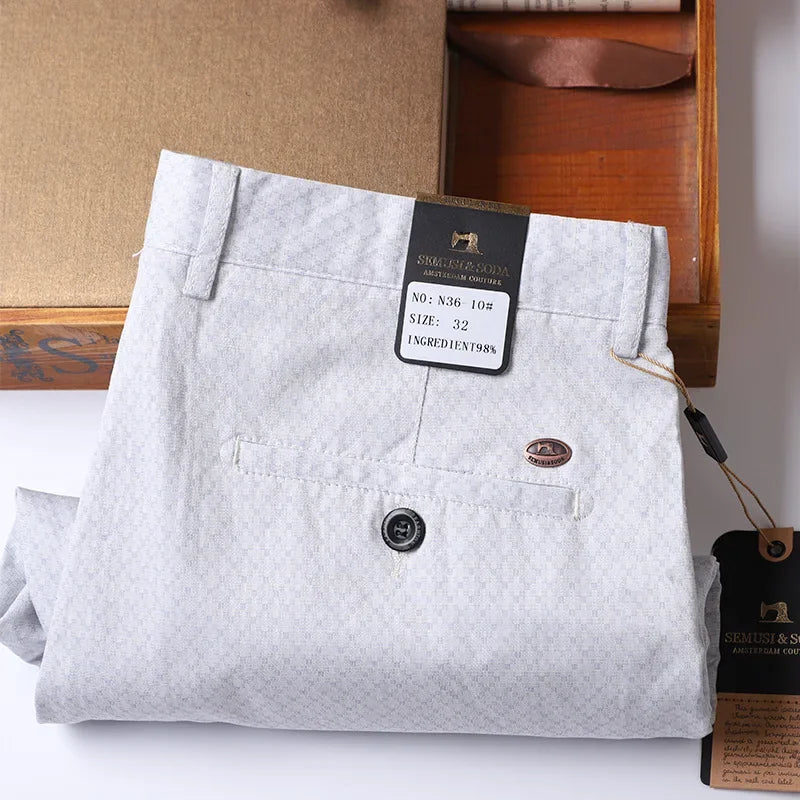 Pantalon d'été fin à carreaux pour hommes