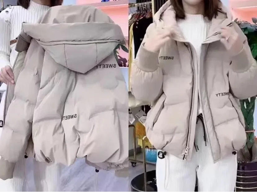 Manteau chaude à capuche et manches longues pour femme