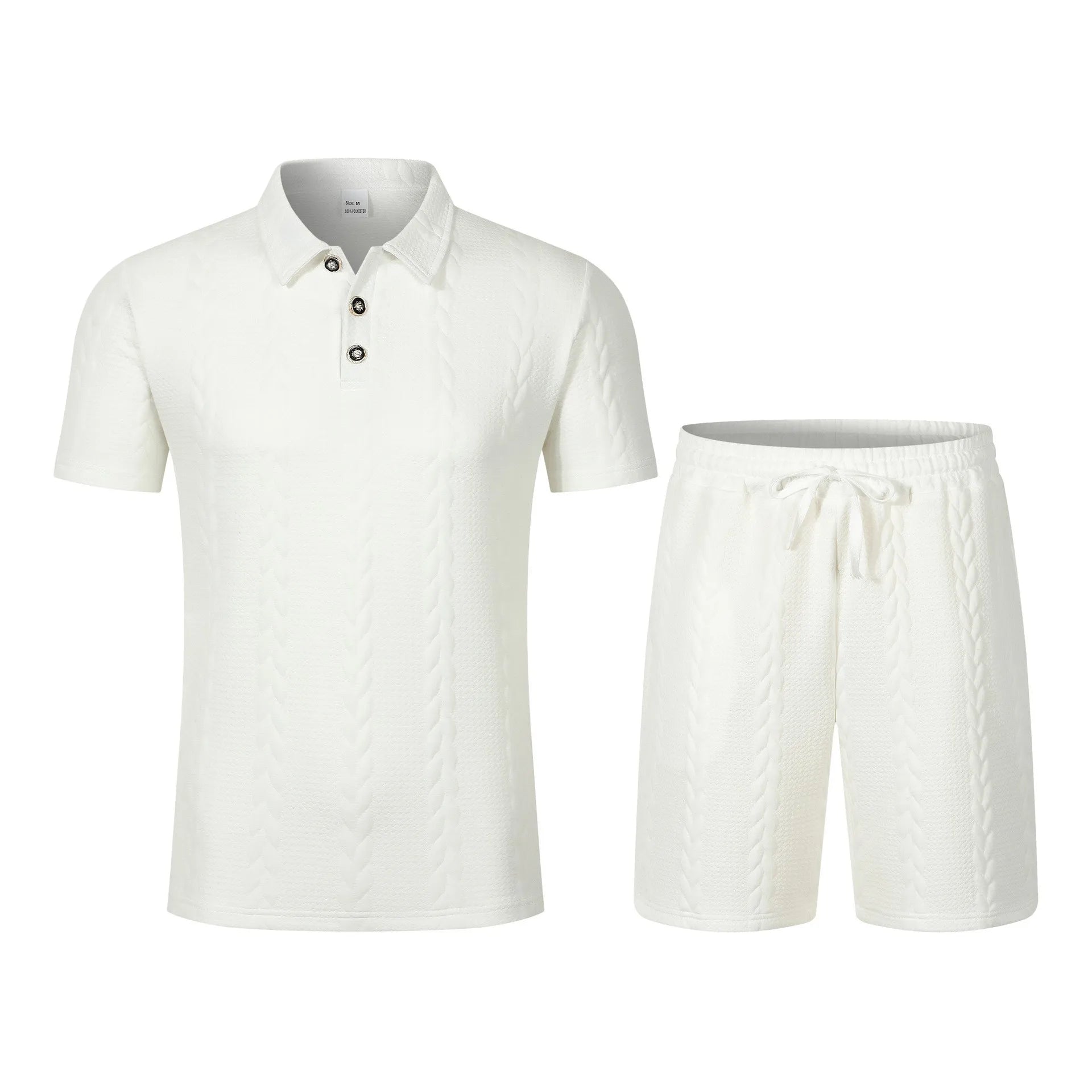 Ensemble deux pièces polo décontracté à manches courtes et short pour hommes