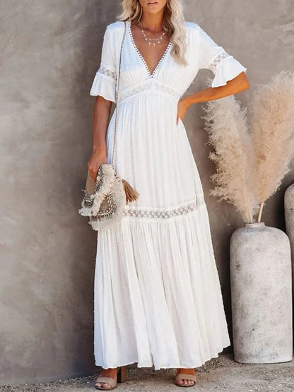 Robe en dentelle blanche style Boho pour femmes,