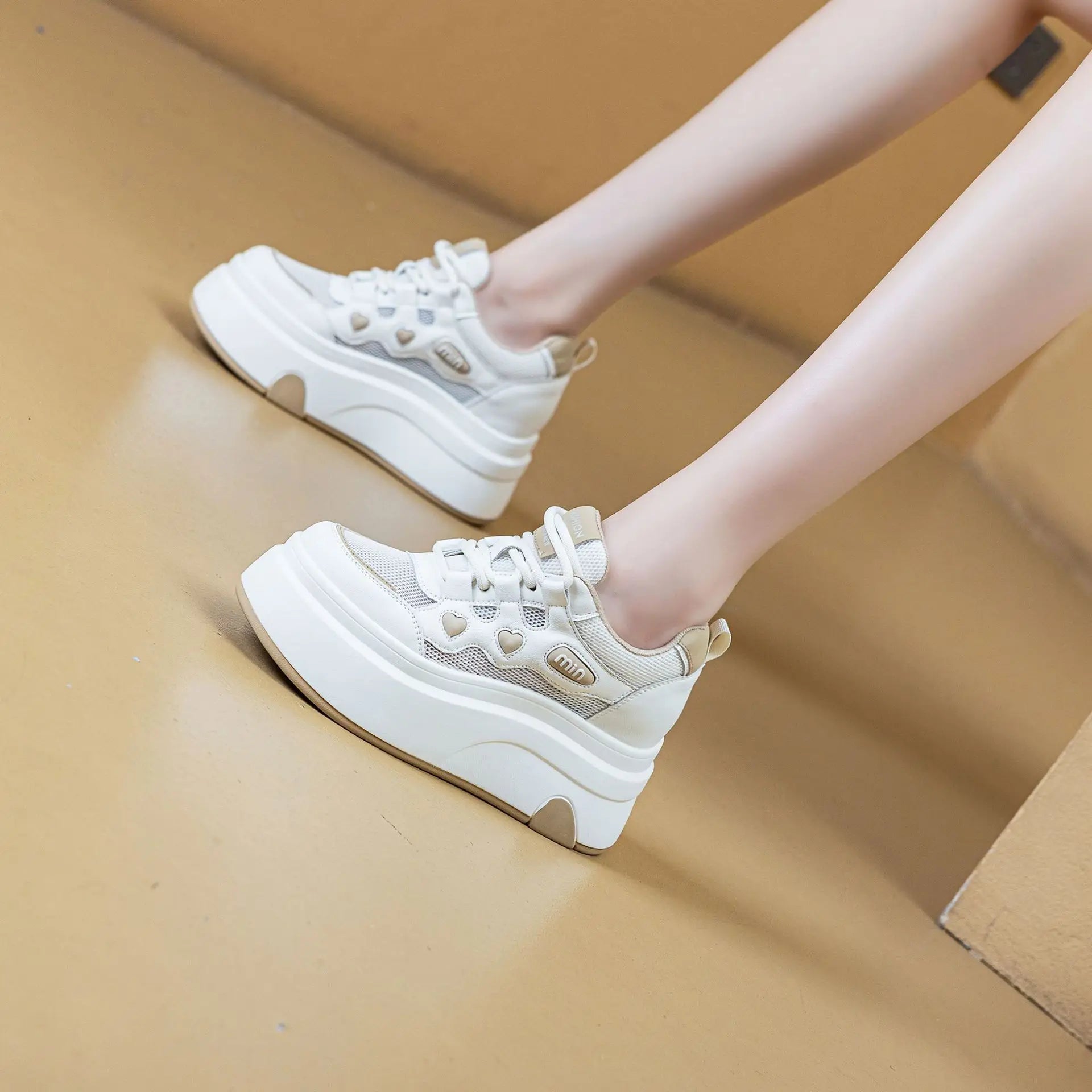 Baskets en cuir respirant pour femmes