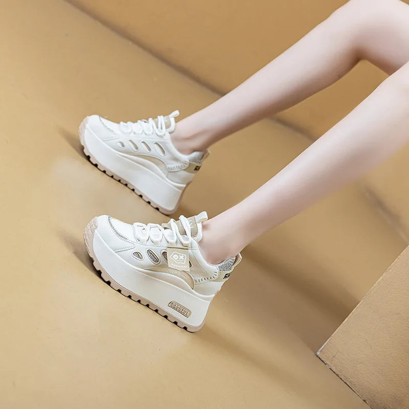 Basket en cuir respirant pour femmes