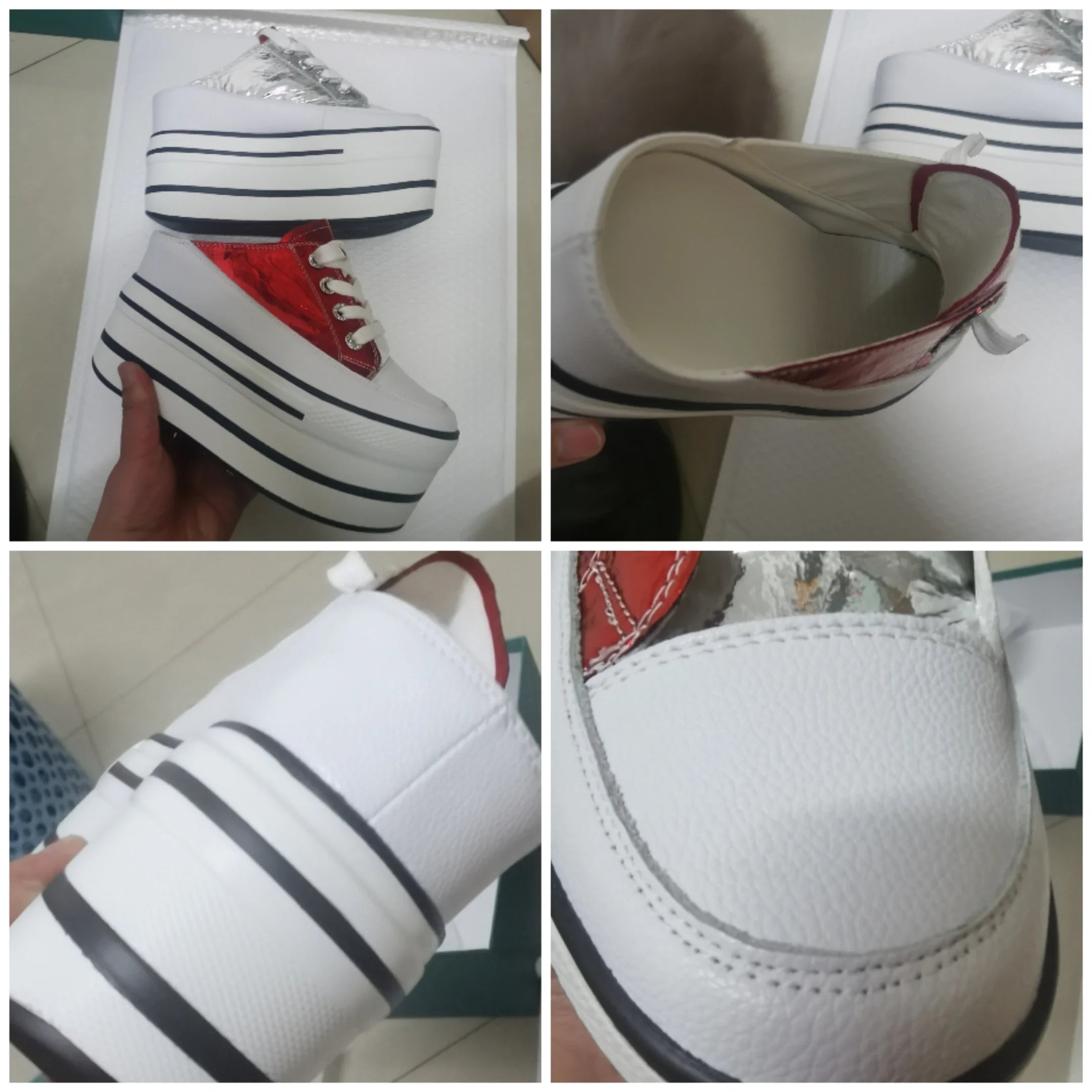 Baskets en cuir véritable pour femmes