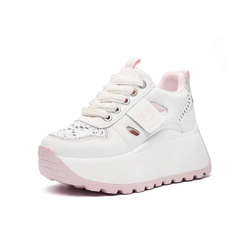 Basket en cuir véritable confortable pour femmes