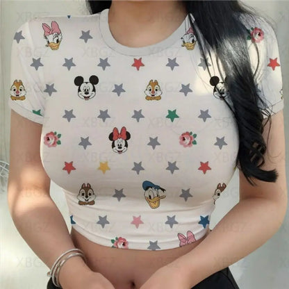 T-shirt Disney Mickey pour femmes haut court