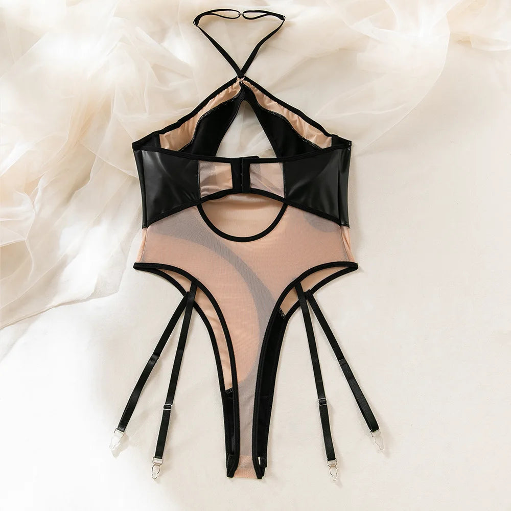 Maillot de bain  une pièce en maille transparente pour femme