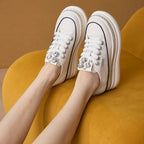 Baskets à semelle compensée en microcarence pour femmes