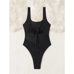 Maillot de bain une pièce dos nu à paillettes scintillantes pour femmes