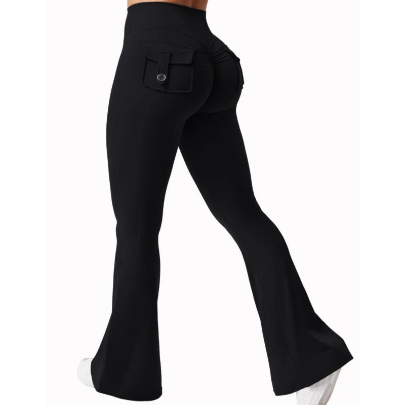 Pantalon de yoga skinny avec poche pour femme, leggings de sport