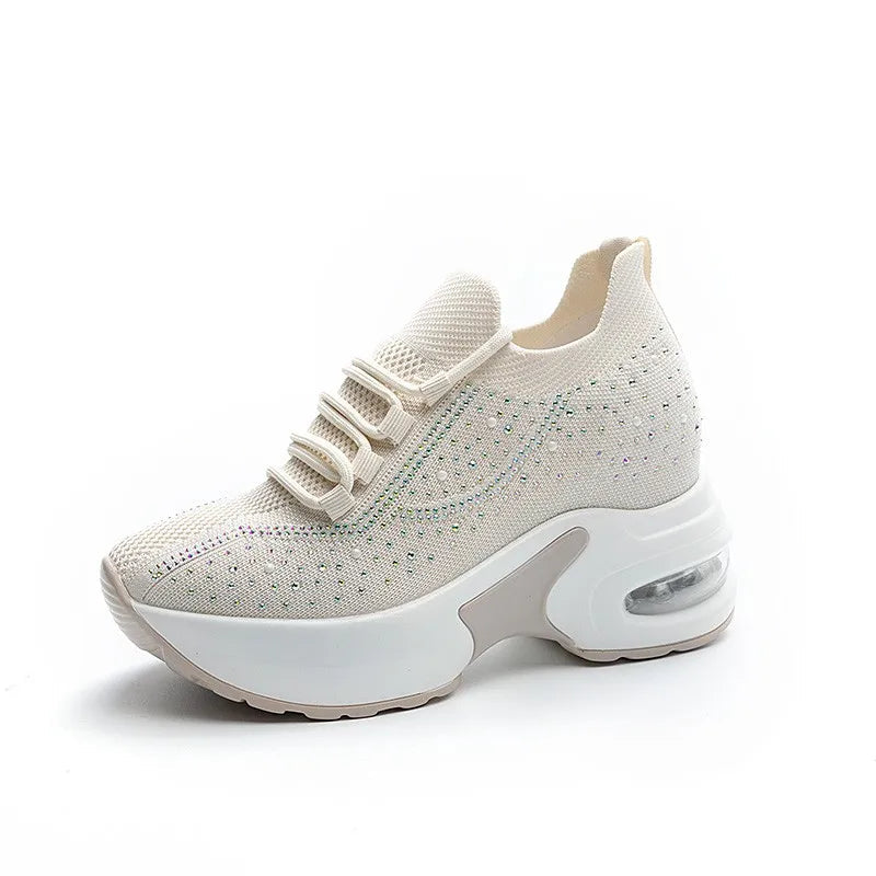 Baskets Air Mesh respirantes à l'offre elles compensées 8cm pour femmes