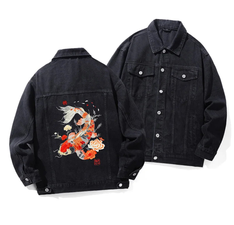 Veste brocart carpe brodée pour homme