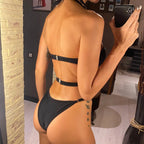 Maillot de bain une pièce asymétrique à armatures et découpes pour femmes