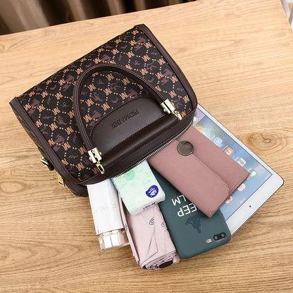 Sac à bandoulière en cuir imprimé pour femmes