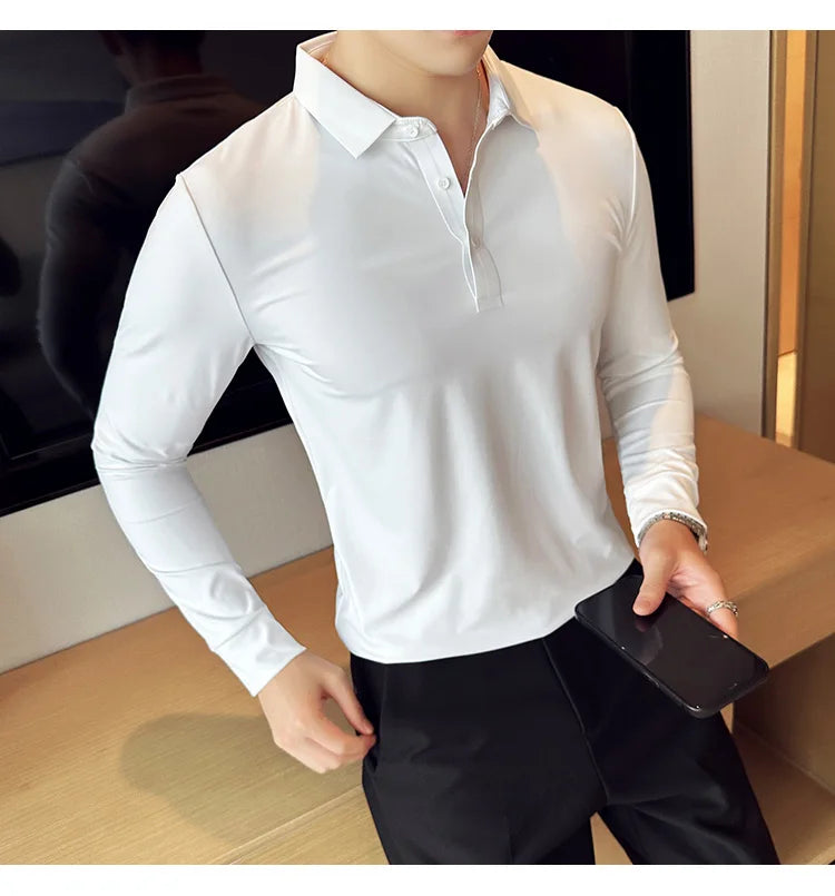 Polo à manches longues pour hommes