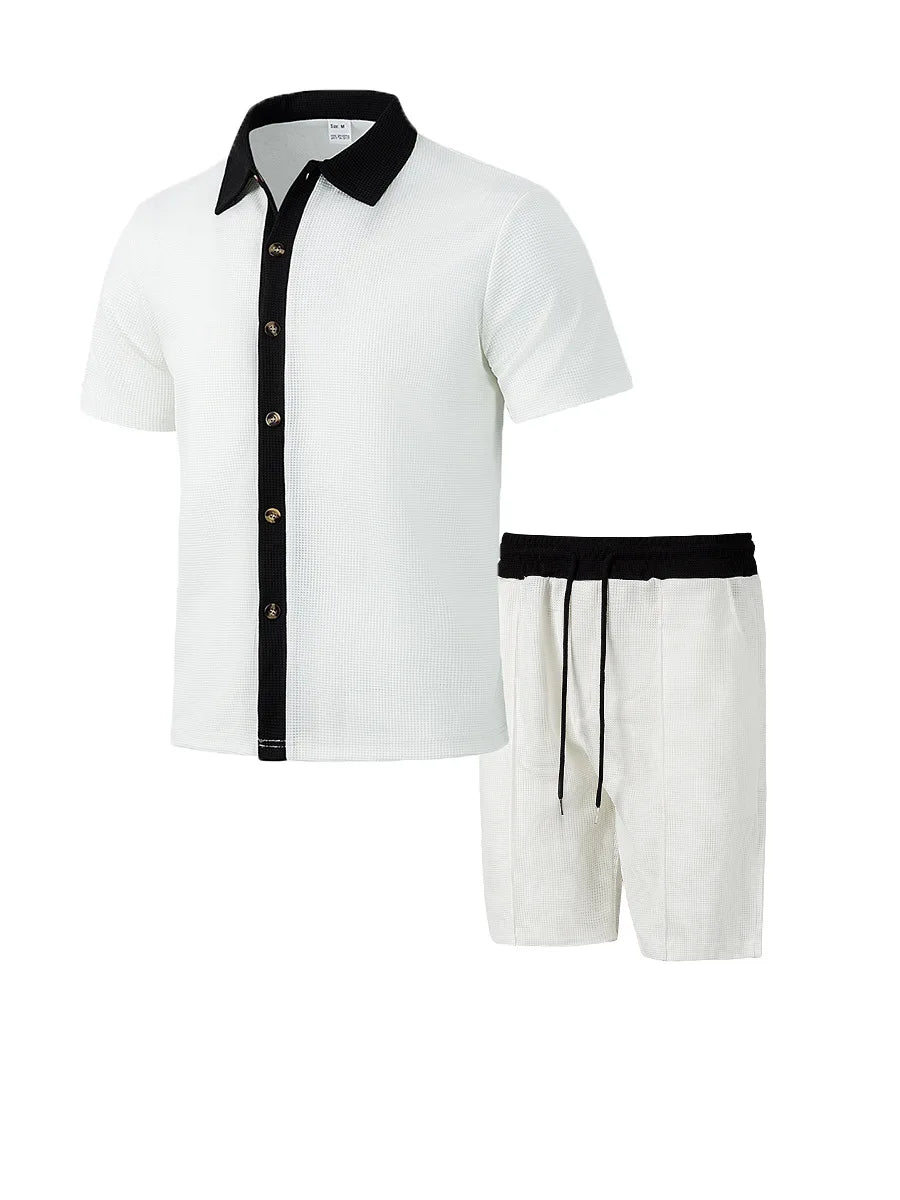 Ensemble chemise à manches courtes et short pour hommes