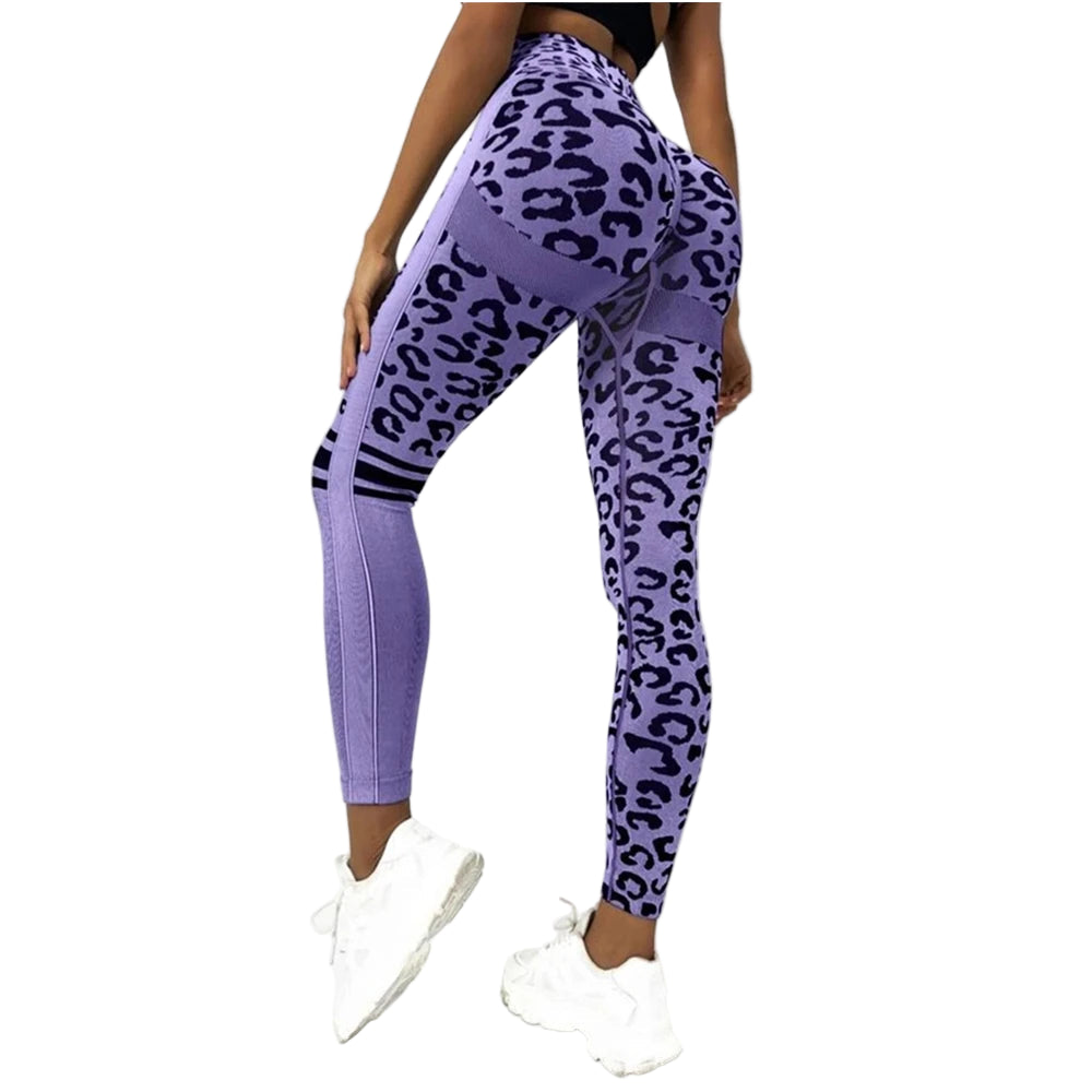 Leggings sans couture léopard pour femme