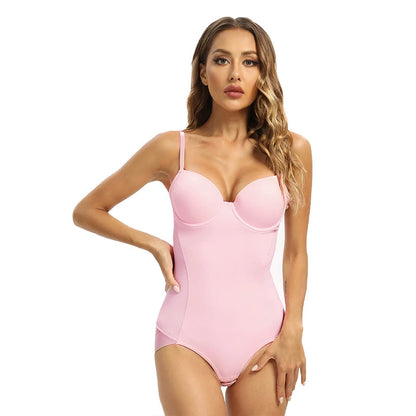 Maillot de bain une pièce sexy côtelé push-up pour femme, soutien-gorge à armatures