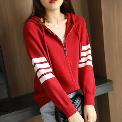 Pull à capuche à manches longues pour femmes