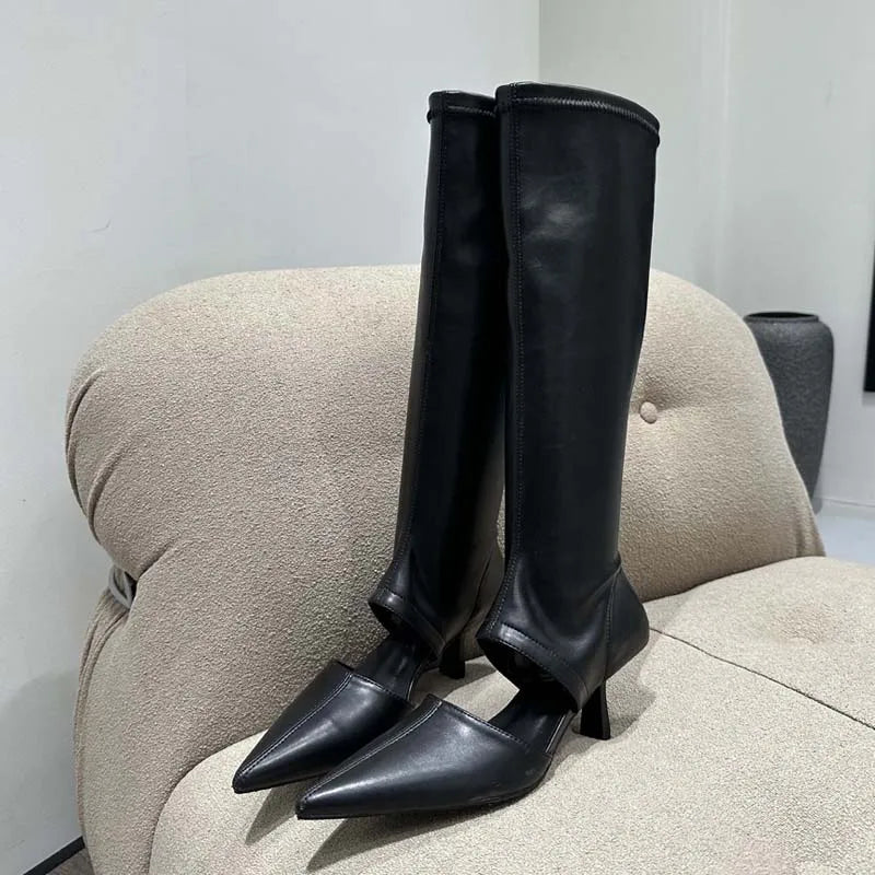 Bottes  bout pointu fermeture éclair pour femmes