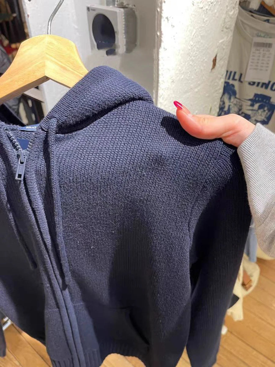 Cardigan tricoté uni, doux et mignon pour femmes