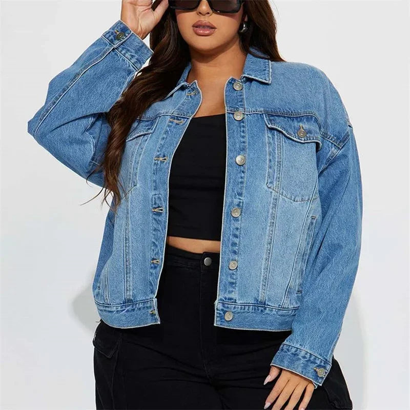 Veste en jean à simple boutonnage pour femme