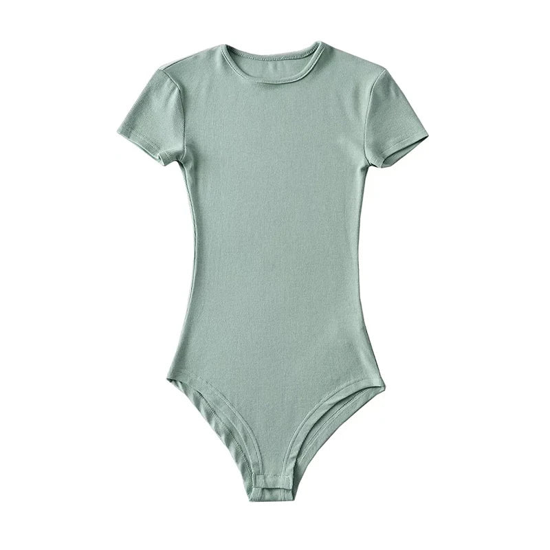 Body à manches courtes et col rond pour femme