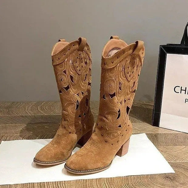 Bottes de cowboy pour femmes, mi-mollet