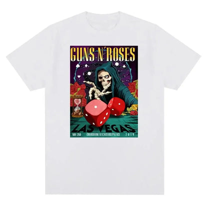 T-shirt noir femmes GUN N ROSES imprimé coton T-shirt à manches courtes