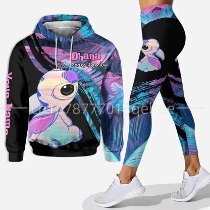 Ensemble sweat à capuche et Leggings Disney stitch  pour femme