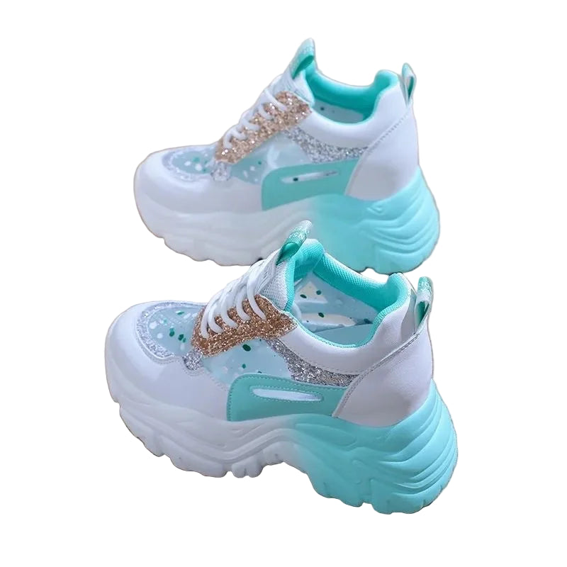 Baskets compensées respirantes et décontractées pour femmes