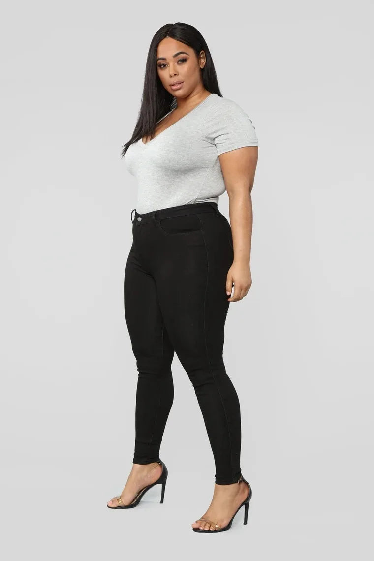 Jean taille haute pour femmes, pantalon crayon, extensible, Slim, décontracté, grande taille