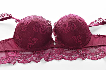 Ensemble soutien-gorge et culotte push-up en dentelle pour femmes