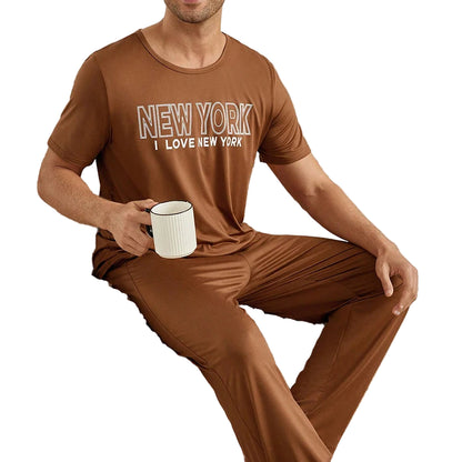 Ensemble de pyjama à col rond pour hommes