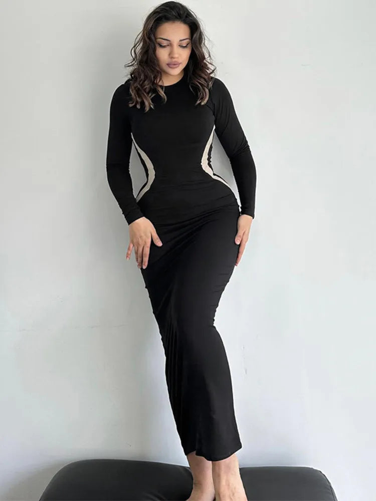 Robe longue pour femmes  à manches longues