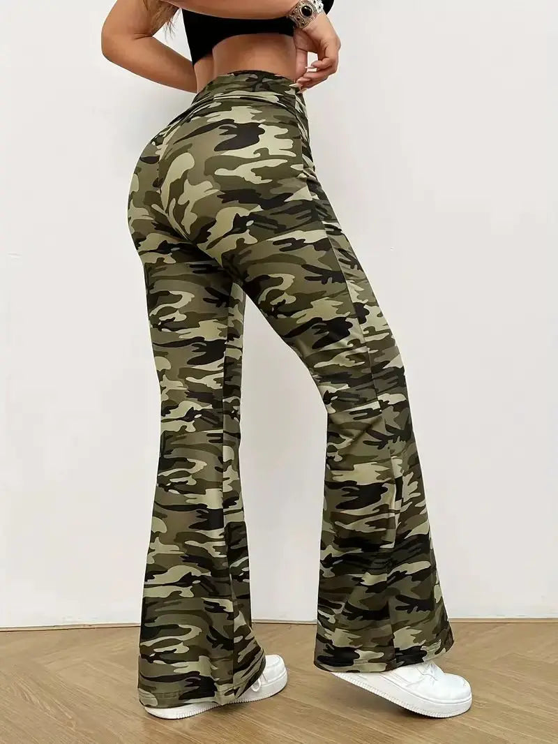 Pantalon taille haute à jambes larges pour femme