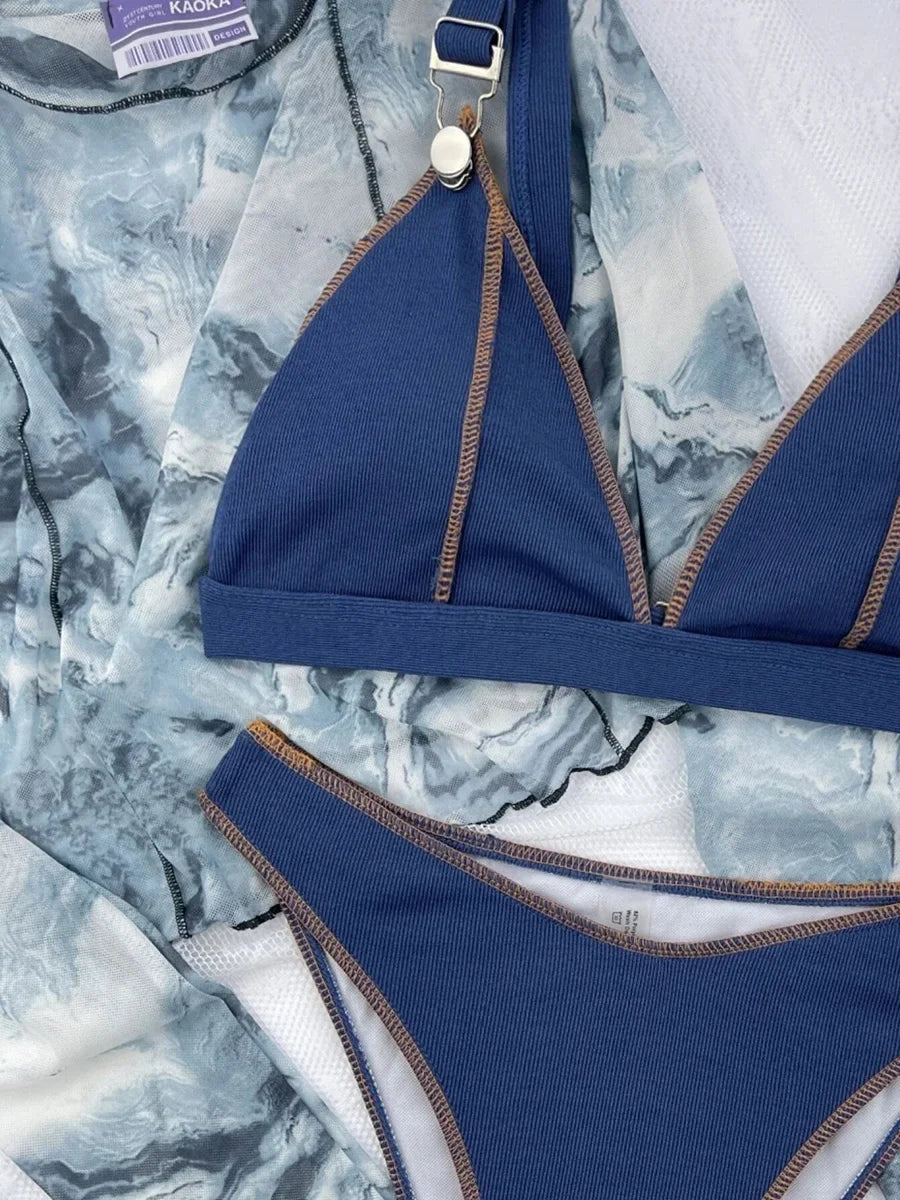 Bikini brésilien en jean pour femmes, maillot de bain deux pièces