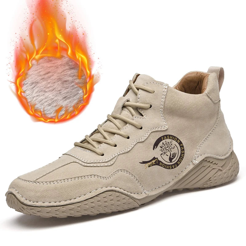 Baskets montantes en cuir souple pour hommes