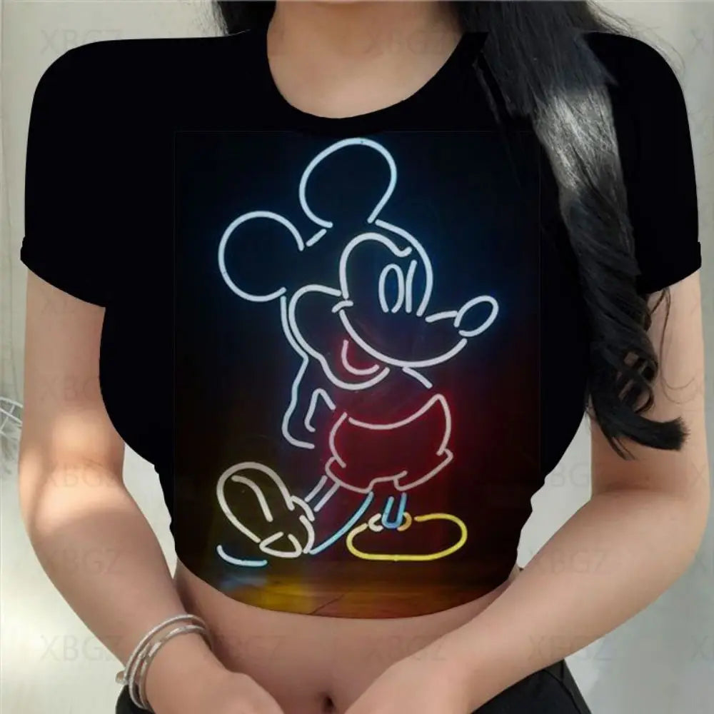 T-shirt Disney Minnie Mouse pour femmes haut court