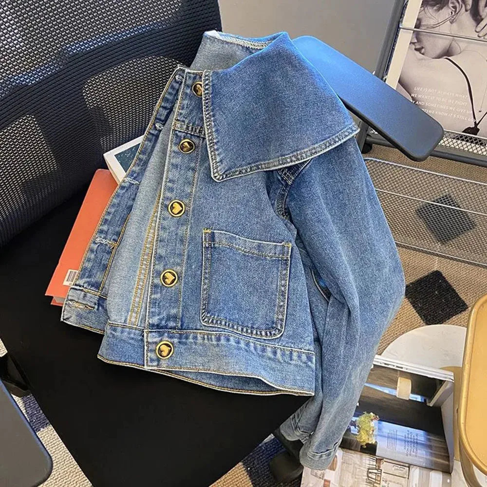 Veste en jean pour femmes à manches longues