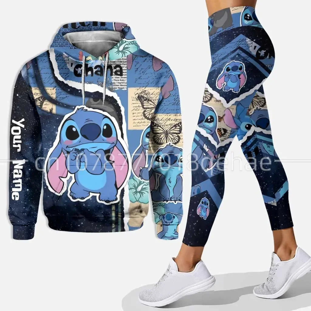 Ensemble sweat à capuche et Leggings Disney stitch  pour femme